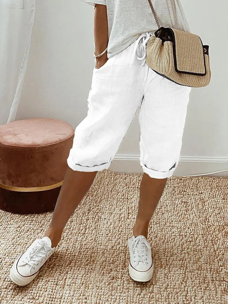 Rosa™ | Shorts i bomull og lin for kvinner.
