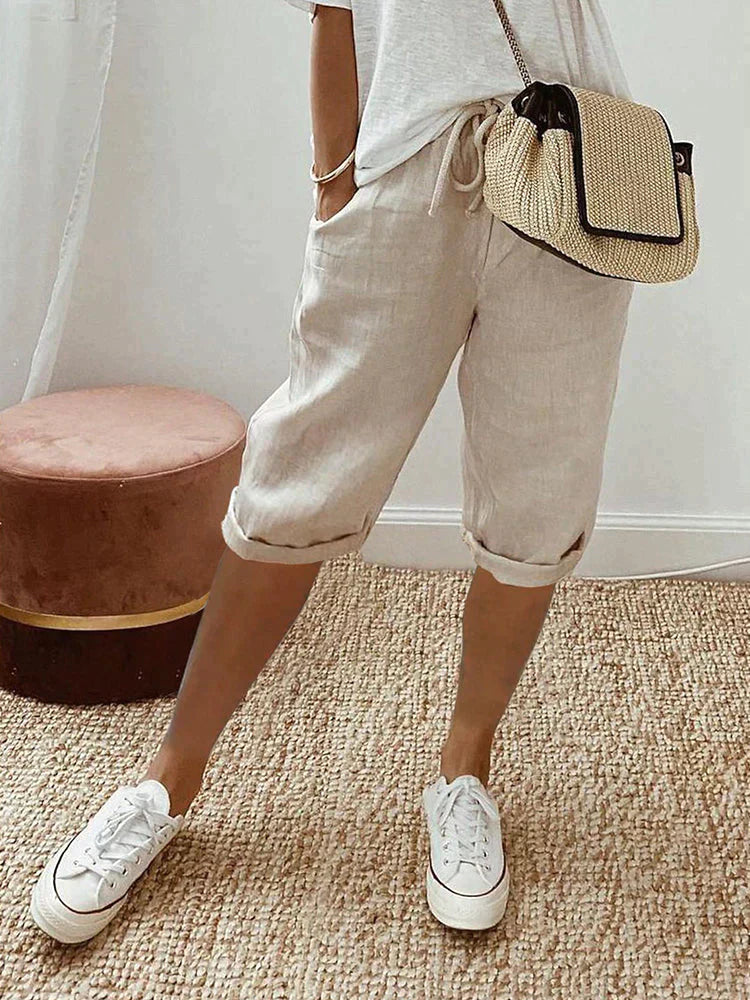 Rosa™ | Shorts i bomull og lin for kvinner.